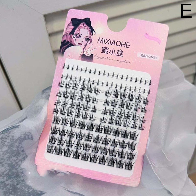 Extra Large Wheat Ear Pyramid Little Devil False Eyelashes, European and American Mixed Style, Segmented Fine Black Stem, 160 Clusters